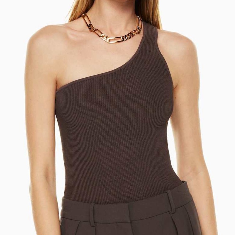 Babaton One Shoulder Sculpt Knit Top